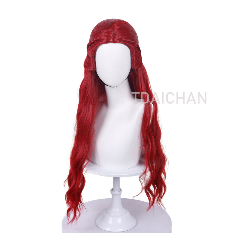 Perruque bouclée rouge pour co - Anime Cosplay With Red Hair avis et prix
