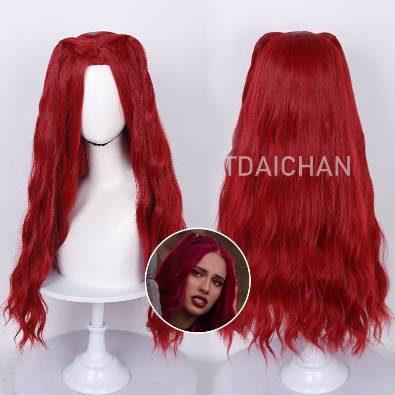 Perruque bouclée rouge pour co - Anime Cosplay With Red Hair avis et prix
