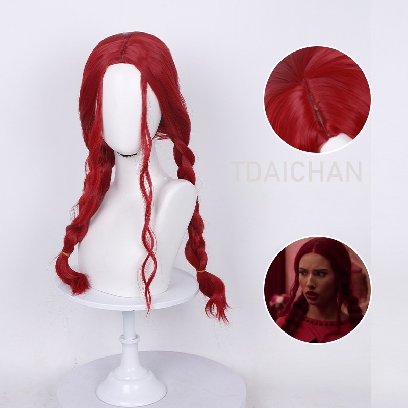 Perruque bouclée rouge pour co - Anime Cosplay With Red Hair avis et prix