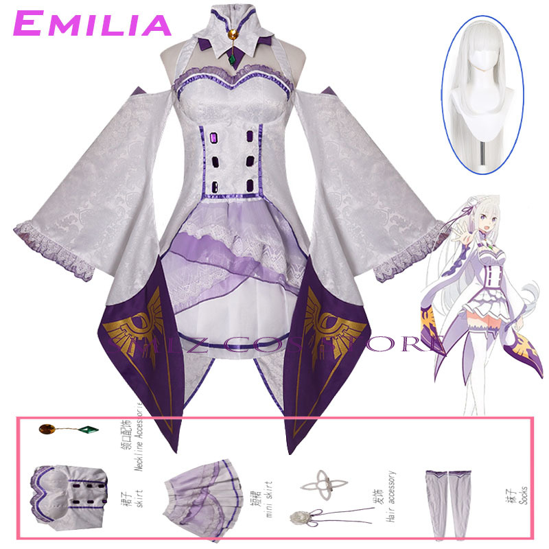Costume de cosplay Emilia Anim - Anime Cosplay Dress avis et prix